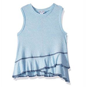 NEW Splendid Kid Snowflake Wash Ruffled Asymmetric Pull Over Sleeveless Tank Top
